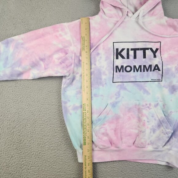 Kitty Momma Pullover Hoodie Women’s Medium Meow Cat Skater Sweatshirt Pocket - Picture 7 of 13